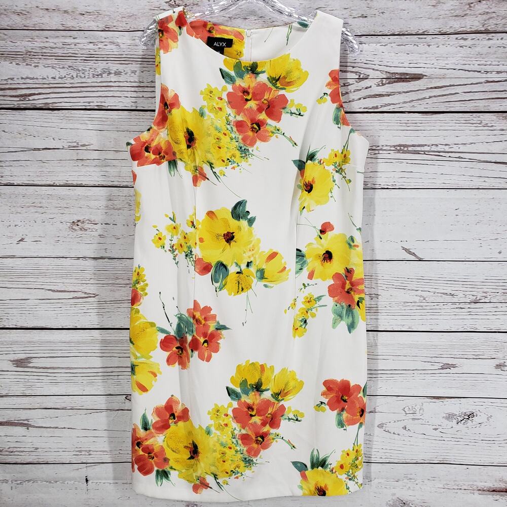 ALYX Women's Floral Sleeveless Zip Back Closure Dress Size 18
